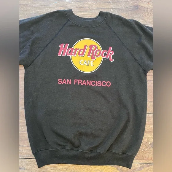 Vintage Hanes Hard Rock Cafe San Francisco Crewneck Sweatshirt Mens size Large - Picture 5 of 6